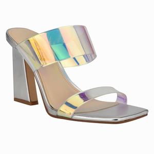 Nine West Instaa Heeled Slides - Silver - Ireland (LO6309421)